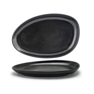 872-SPT056BKP20 Oval Kiln® Plate - 14" x 9", Porcelain, Pepper