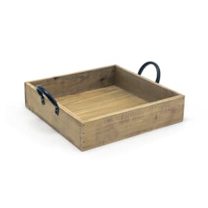 872-SPT059NAW21 9 3/4" Square Rustic Wood™ Serving Tray