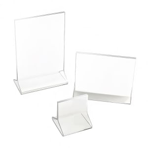 151-500 Reserved Tabletop Menu Card Holder - 4 1/2" x 3 1/2", Acrylic, Clear