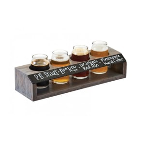 151-3824 4 Section Beer Taster Flight - Oak Wood, Ash Gray