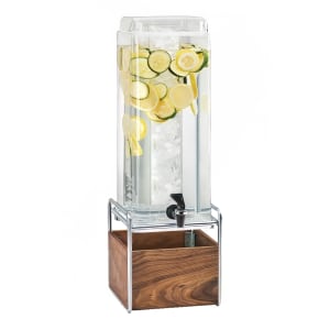 151-37033INF49 3 gal Beverage Dispenser w/ Infuser - Plastic Container, Walnut/Chrome Base