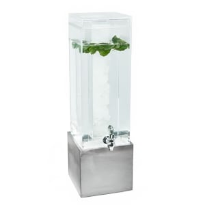 151-15273INF110 3 gal Beverage Dispenser w/ Drip Tray - Clear Plastic Container/Gray Washed Base