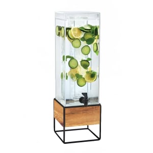 151-35613INF99 3 gal Beverage Dispenser w/ Infuser - Plastic Container, Wood/Black Base