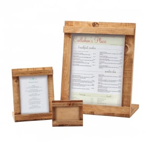 151-348381199 Tabletop Menu Card Holder - 8 1/2" x 11", Reclaimed Wood