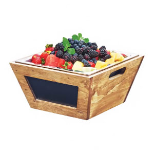 151-35931299 12" Square Bowl w/ Chalkboard Sign, Wood