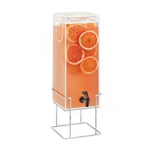 151-22002349 3 gal Beverage Dispenser w/ Ice Tube - Plastic Container, Chrome Base