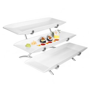151-SR103339 3 Tier Rectangular Sierra Tier Display Set - Melamine, Platinum