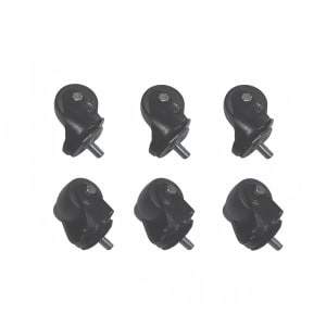 598-830276 2 1/2" Casters w/ (3) Locking & (3) Non Locking, Black