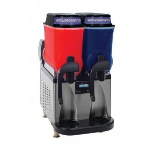 021-340000522 Ultra® NX™ Frozen Drink Machine w/ (2) 3 gal Bowls, 16 3/5"W, Stainless & Black, Merchandising Lids,