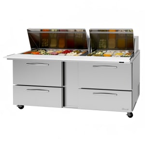 083-PST7230D4N 72" PRO Series Mega Top Sandwich/Salad Prep Table w/ Refrigerated Base, 115v