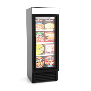 043-VRL1B1A 29 5/8" One Section Display Freezer w/ Swing Door - Bottom Mount Compressor, Black, 120v