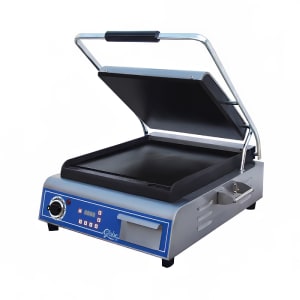 605-GSG14D Single Commercial Panini Press w/ Cast Iron Smooth Plates, 120v