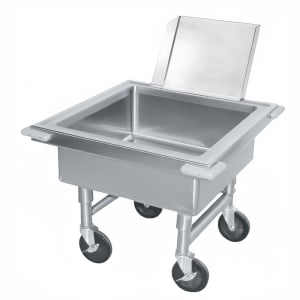 009-9FSS20X 20"H Portable Soak Sink w/ 8"D Bowl, Drain Connection