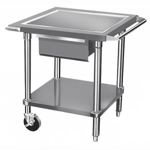 009-AGMP30 30" Mixer Table w/ Galvanized Undershelf Base & Corner Bumpers, 24"D