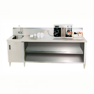 009-BEV3072L 72" Beverage Table w/ Left Side Sink & Drain Trough, 30"D