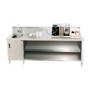 009-BEV3060R 60" Beverage Table w/ Right Side Sink & Drain Trough, 30"D