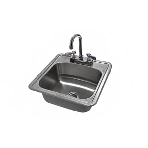 009-DI115152X (1) Compartment Drop in Sink - 12 1/4" x 10 1/4", Drain Included