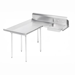 009-DTSD3048R 47" R L Dishlanding Soil Dishtable - 10 1/2" Backsplash, Stainless Legs