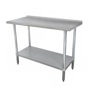 009-FMG300 30" 16 ga Work Table w/ Undershelf & 304 Series Stainless Top, 1 1/2" Backsplash