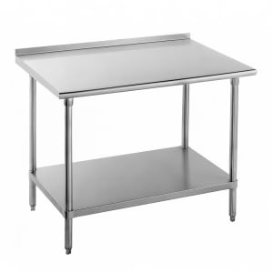 009-FSS3611 132" 14 ga Work Table w/ Undershelf & 304 Series Stainless Top, 1 1/2"...