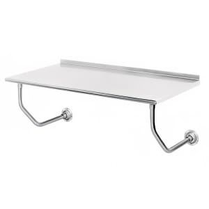 009-FSSW240 30" Wall Mounted Work Table - 24"D, Rolled Rim