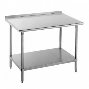 009-FSS308 96" 14 ga Work Table w/ Undershelf & 304 Series Stainless Top, 1 1/2" Ba...