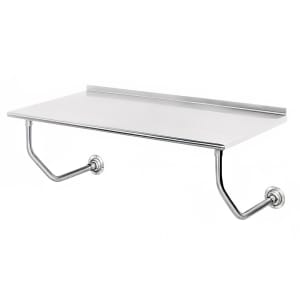 009-FSSW308 96" Wall Mounted Work Table - 30"D, Rolled Rim