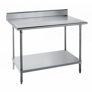 009-KAG300 30" 16 ga Work Table w/ Undershelf & 430 Series Stainless Top, 5" Backsplash