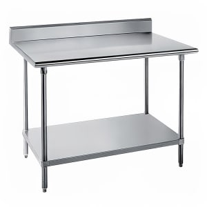 009-KLG243 36" 14 ga Work Table w/ Undershelf & 304 Series Stainless Top, 5" Backsp...