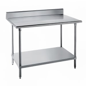 009-KLG300 30" 14 ga Work Table w/ Undershelf & 304 Series Stainless Top, 5" Backsplash