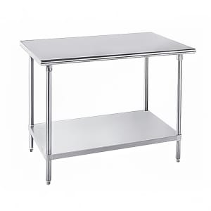 009-MG3011 132" 16 ga Work Table w/ Undershelf & 304 Series Stainless Flat Top