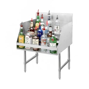009-LD2118X Raised Liquor Display - Holds 20 Bottles, 4" Back Splash, 18" x 26"