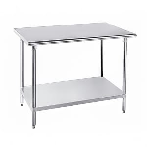 009-MG249 108" 16 ga Work Table w/ Undershelf & 304 Series Stainless Flat Top