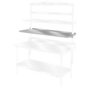 009-PT10S132 132" Table Mount Shelf - 1 Deck, Splash-Mount, 10"L, Stainless