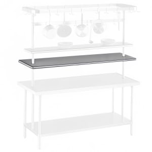 009-PT1296 96" Table Mount Shelf - 1 Deck, Mid-Mount, 12"L, Stainless