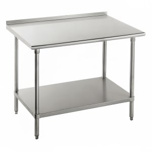 009-SFG247 84" 16 ga Work Table w/ Undershelf & 430 Series Stainless Top, 1 1/2" Ba...