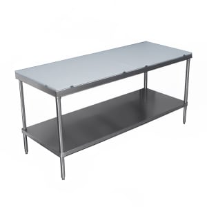 009-SPT3010 120" Poly Top Work Table w/  5/8" Top, Stainless Base, 30"D