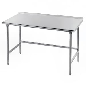 009-TFAG309 108" 16 ga Work Table w/ 430 Series Stainless Top, 1 1/2" Backsplash