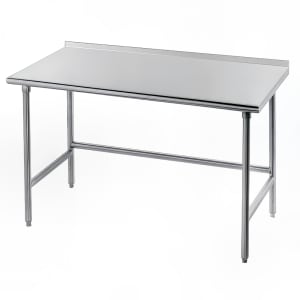 009-TFAG365 60" 16 ga Work Table w/ Open Base & 430 Series Stainless Top, 1 1/2" Ba...