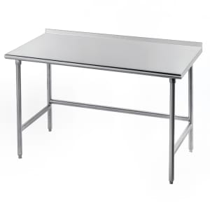 009-TFLG367 84" 14 ga Work Table w/ Open Base & 304 Series Stainless Top, 1 1/2" Backsplash