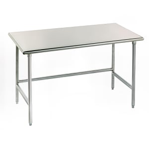 009-TGLG3010 120" 14 ga Work Table w/ Open Base & 304 Series Stainless Flat Top
