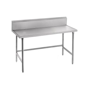 009-TKAG246 72" 16 ga Work Table w/ 430 Series Stainless Top, 5" Backsplash