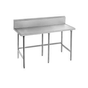 009-TKAG3012 144" 16 ga Work Table w/ 430 Series Stainless Top, 5" Backsplash