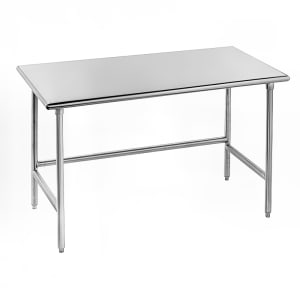 009-TSAG307 84" 16 ga Work Table w/ Open Base & 430 Series Stainless Flat Top
