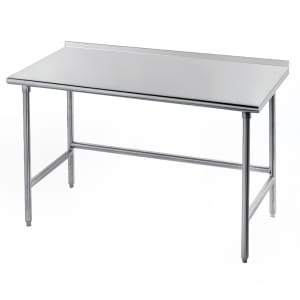 009-TSFG3012 144" 16 ga Work Table w/ 430 Series Stainless Top, 1 1/2" Backsplash