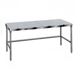 009-TSPT249 108" Poly Top Work Table w/  5/8" Top, Stainless Base, 24"D