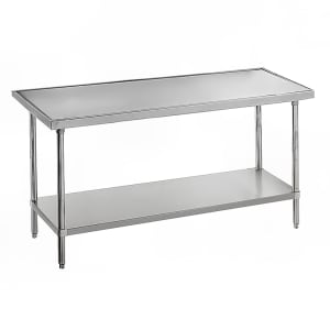 009-VLG244 48" 14 ga Work Table w/ Undershelf & 304 Series Stainless Marine Top