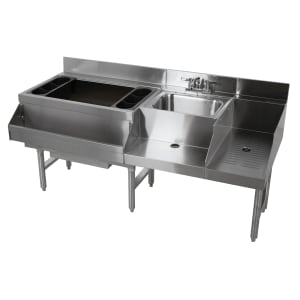 161-CRU60L 60" Underbar Basics™ Cocktail Station w/ 98 lb Ice Bin, Stainless Steel
