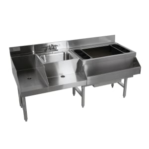 161-CRU60R 60" Underbar Basics™ Cocktail Station w/ 98 lb Ice Bin, Stainless Steel