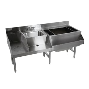 161-CRU60R7 60" Underbar Basics™ Cocktail Station w/ 98 lb Ice Bin, Stainless Steel